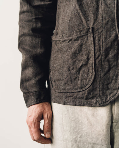 Evan Kinori Three Pocket Jacket, Anthracite Linen