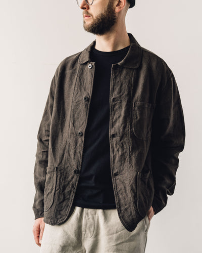 Evan Kinori Three Pocket Jacket, Anthracite Linen