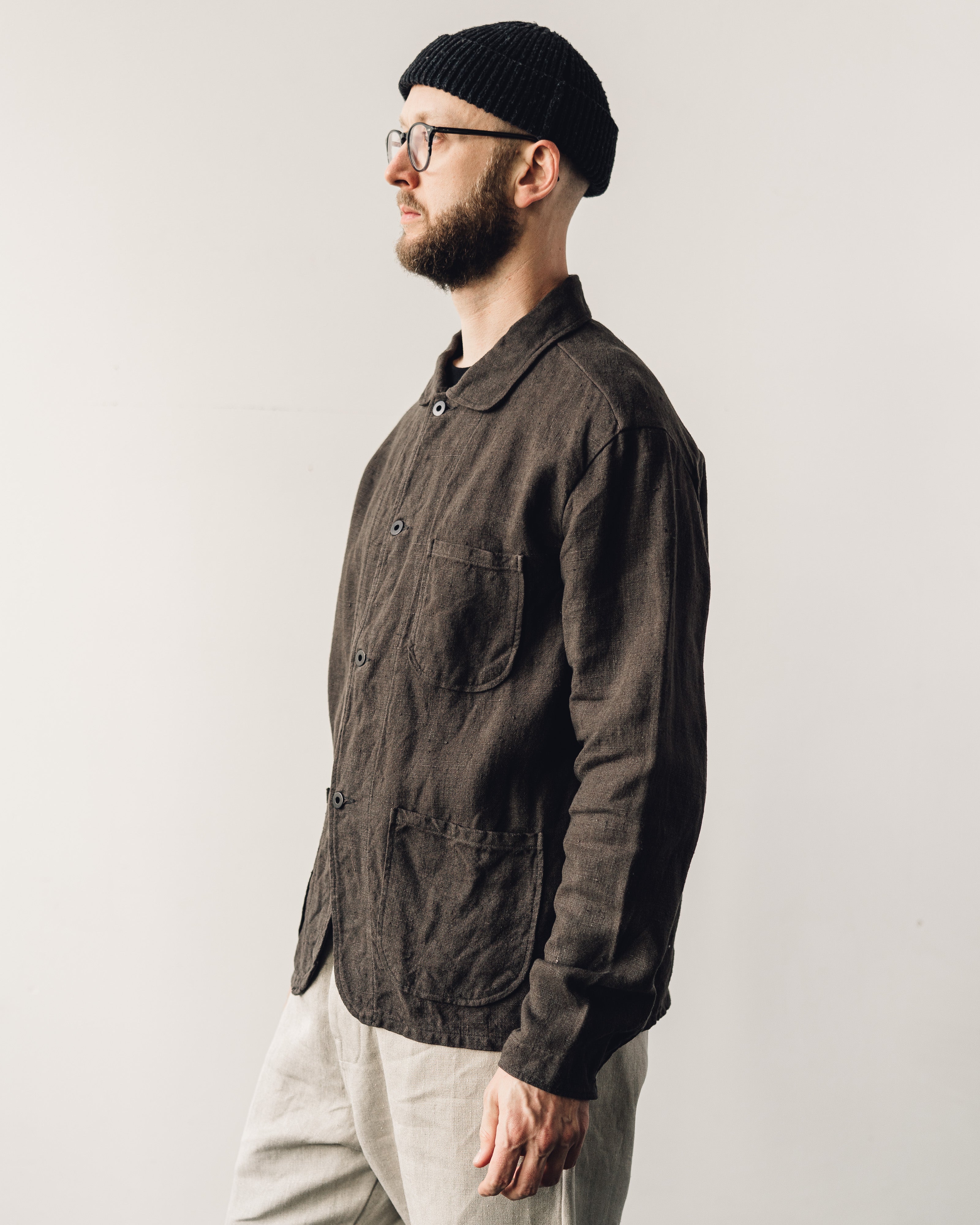Evan Kinori Three Pocket Jacket, Anthracite Linen – Glasswing Evan Kinori Three Pocket Jacket, Anthracite Linen – Glasswing
