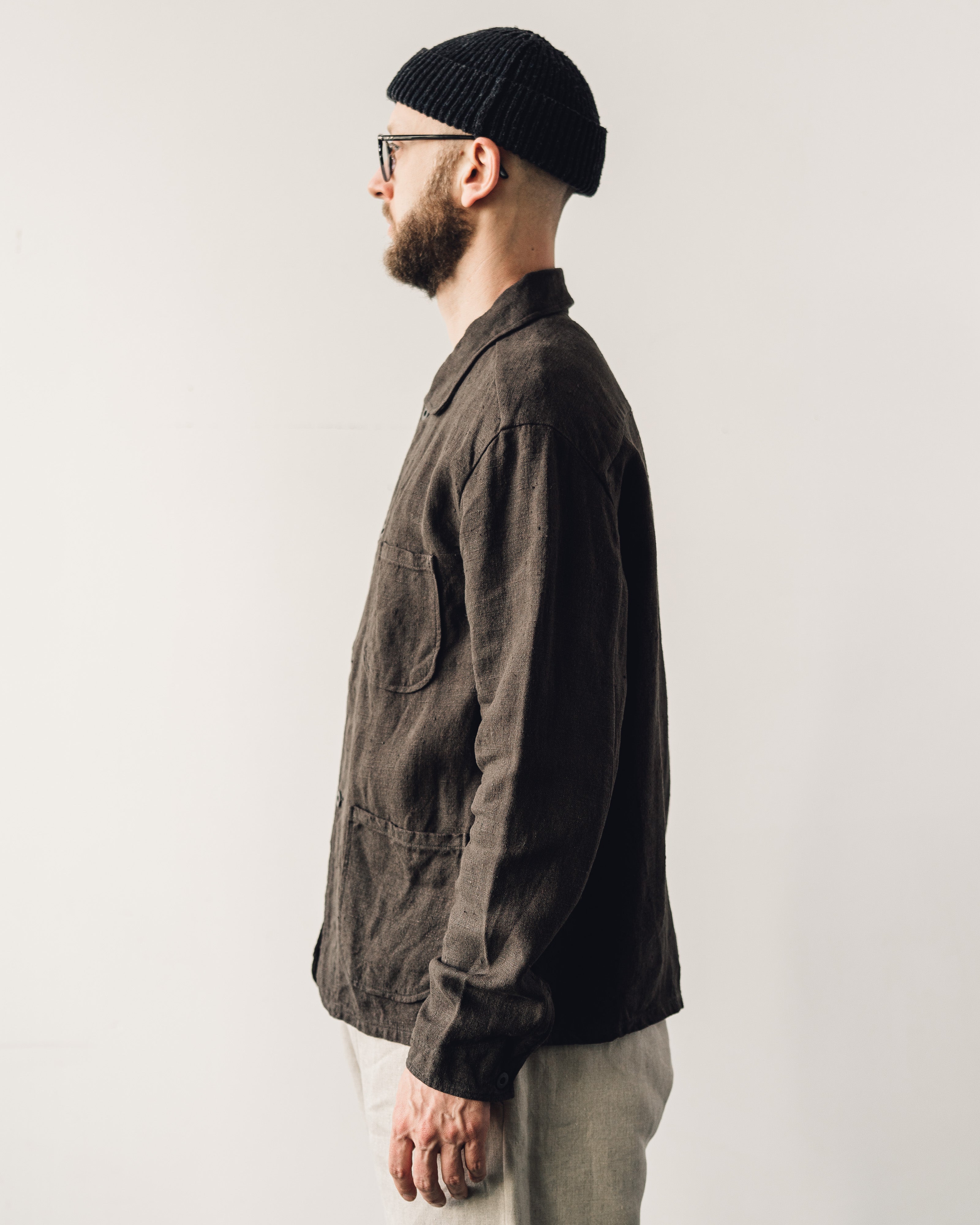 Evan Kinori Three Pocket Jacket, Anthracite Linen – Glasswing Evan Kinori Three Pocket Jacket, Anthracite Linen – Glasswing