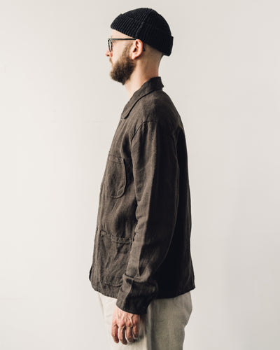 Evan Kinori Three Pocket Jacket, Anthracite Linen