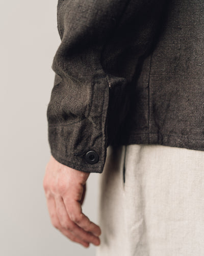 Evan Kinori Three Pocket Jacket, Anthracite Linen