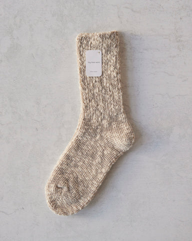 Fog Linen Cotton Slub Socks, Grey