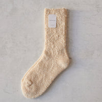 Fog Linen Cotton Slub Socks, Ivory