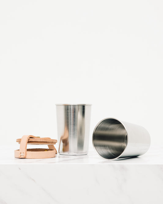YIELD Leather and Steel Cup Set YIELD Leather and Steel Cup Set