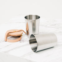 Yield Leather & Steel Cup Set