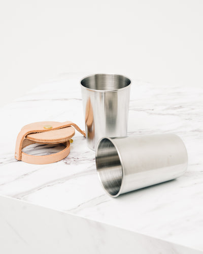 Yield Leather & Steel Cup Set