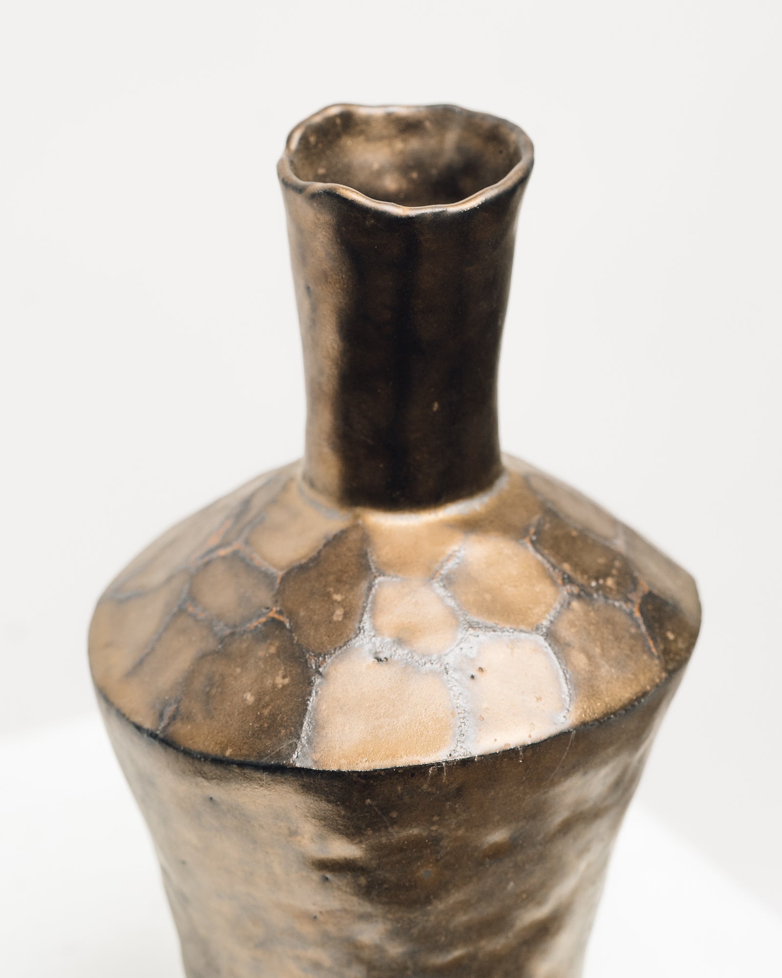 Ayame Bullock Bronze Tortoise Shell Vase
