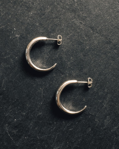 Another Feather Dorsal Hoops, Silver