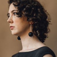 Crescioni Bola Earrings, Black