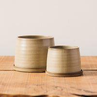 Kinto Trapezoidal Pot & Saucer, Beige