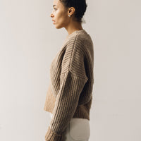 Cordera Soft Wool Asymmetric Sweater, Camel