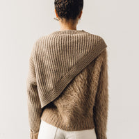 Cordera Soft Wool Asymmetric Sweater, Camel