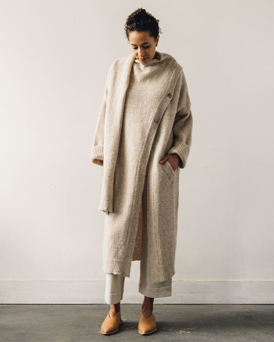 Cordera Alpaca Scarf Neck Coat, Beige