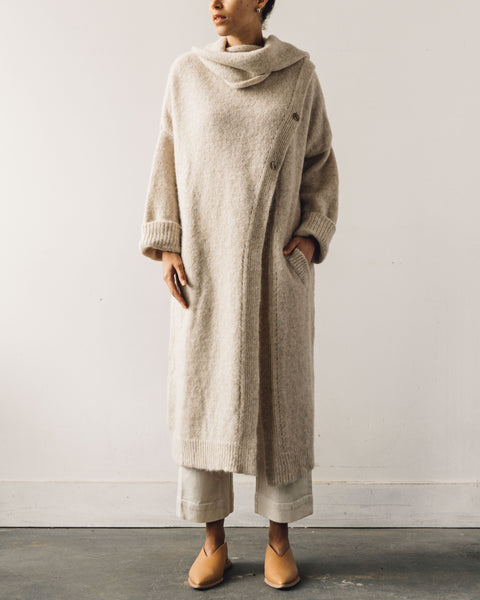Cordera Alpaca Scarf Neck Coat, Beige – Glasswing