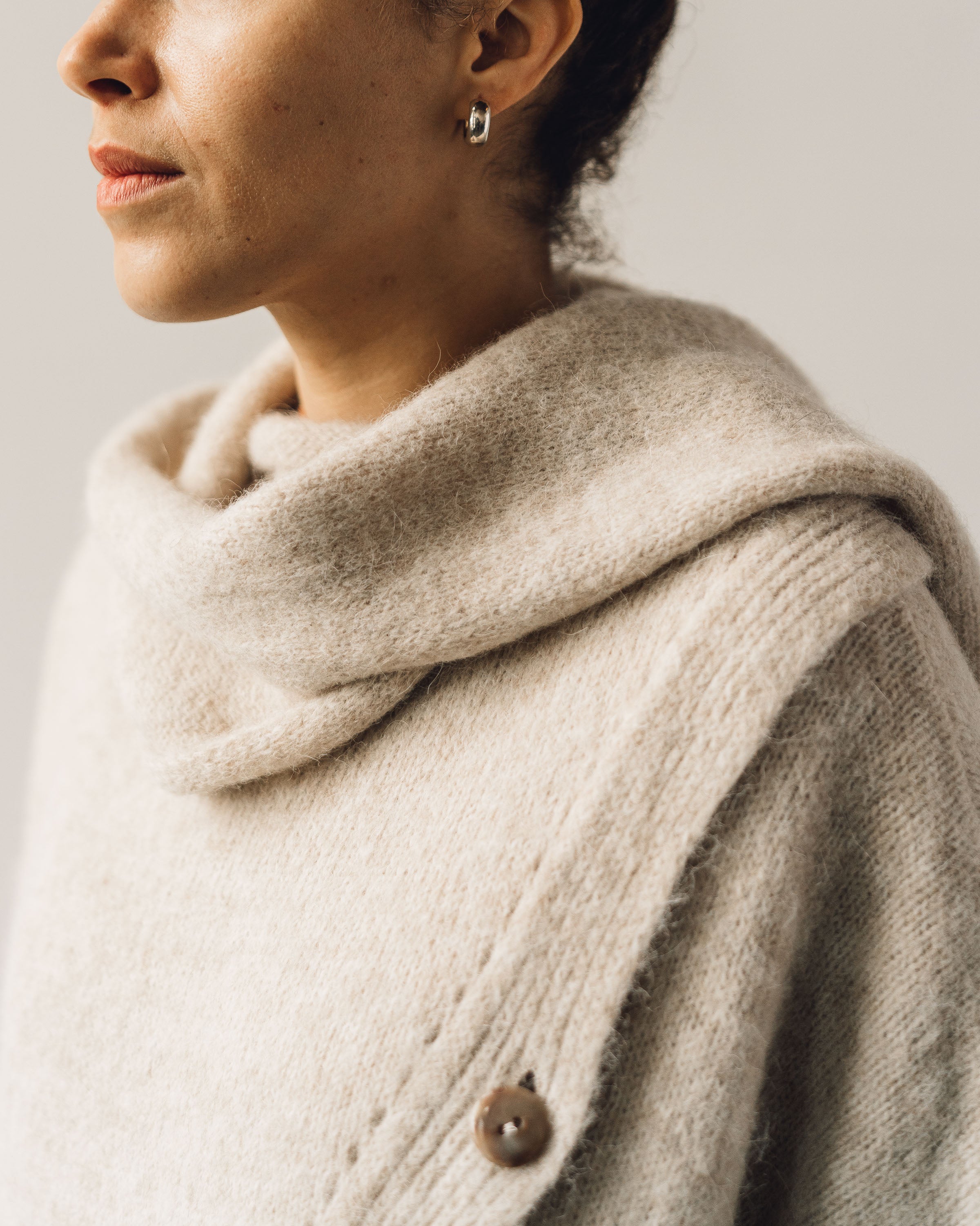 Cordera Alpaca Scarf Neck Coat, Beige – Glasswing