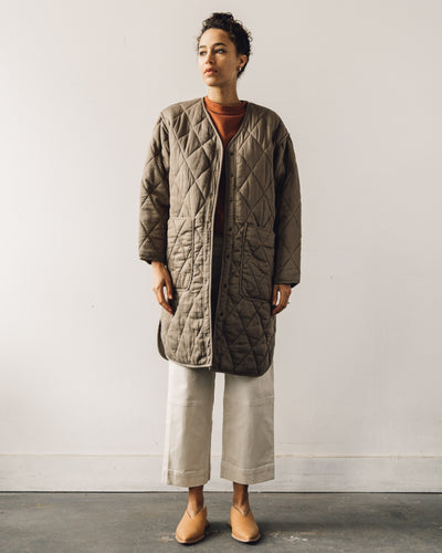 Micaela Greg Long Quilt Jacket, Dusty Olive