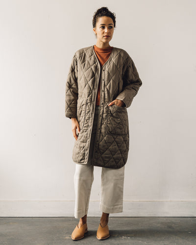 Micaela Greg Long Quilt Jacket, Dusty Olive