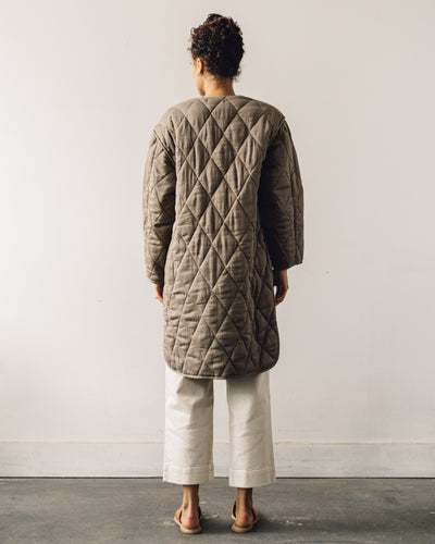 Micaela Greg Long Quilt Jacket, Dusty Olive