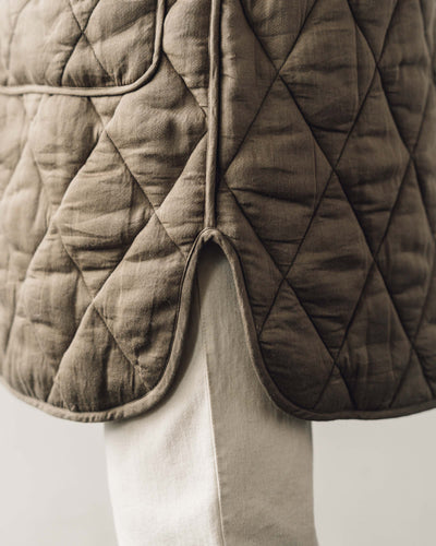 Micaela Greg Long Quilt Jacket, Dusty Olive