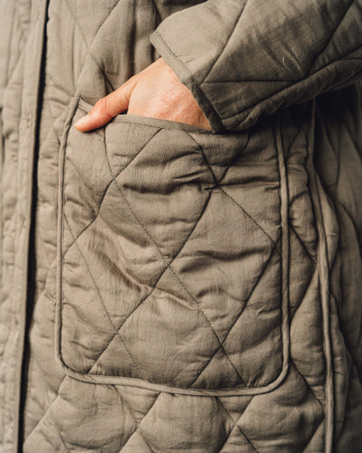 Micaela Greg Long Quilt Jacket, Dusty Olive