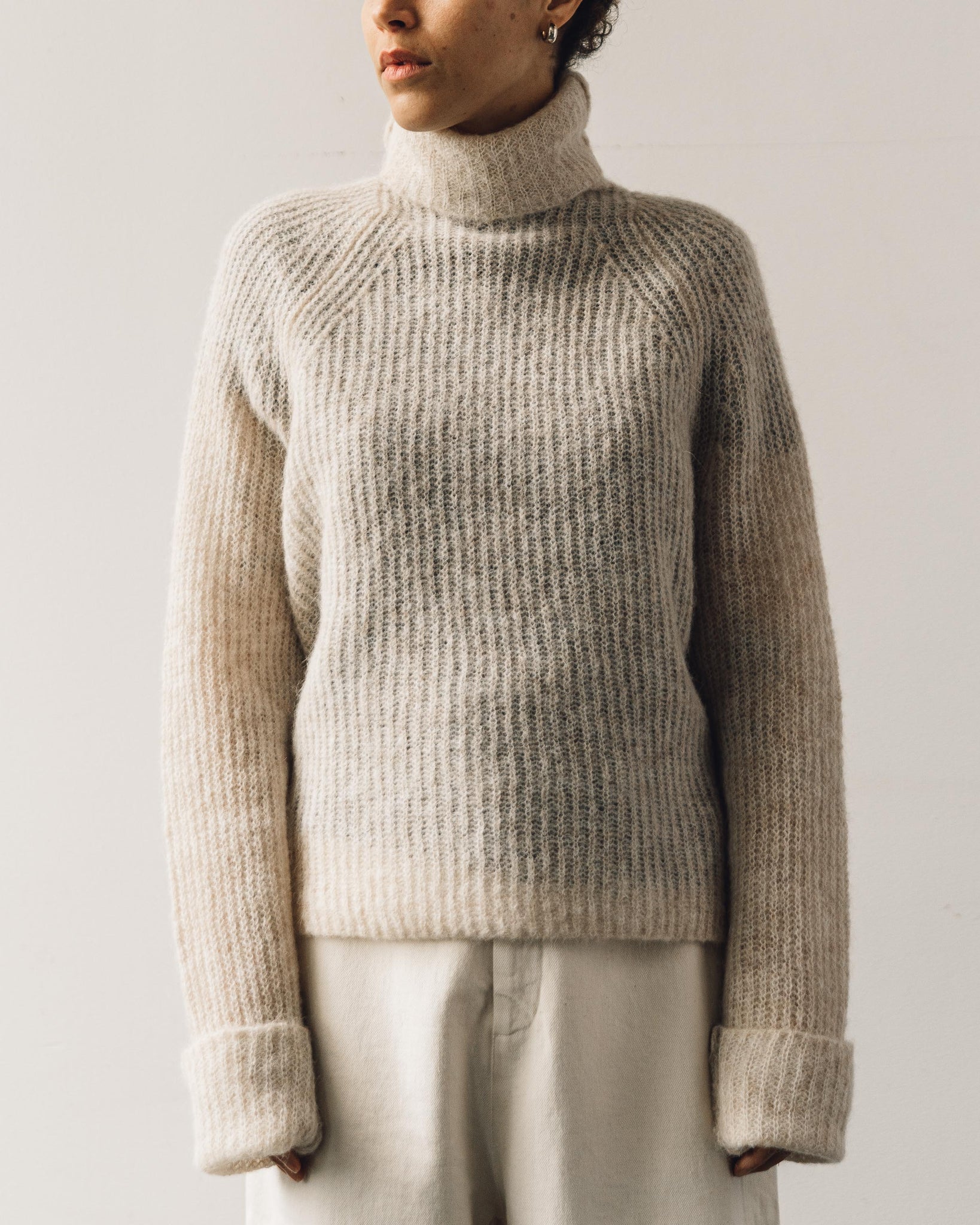 Cordera Soft Alpaca Turtleneck Sweater, Beige