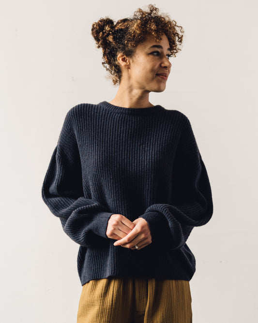 7115 Poet Sleeves Sweater, Navy