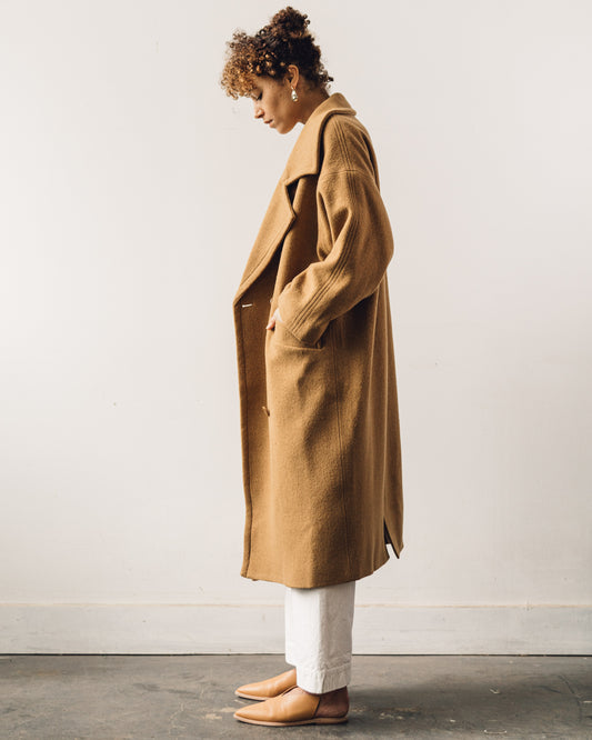 7115 Oversized Long Wool Coat, Bronze