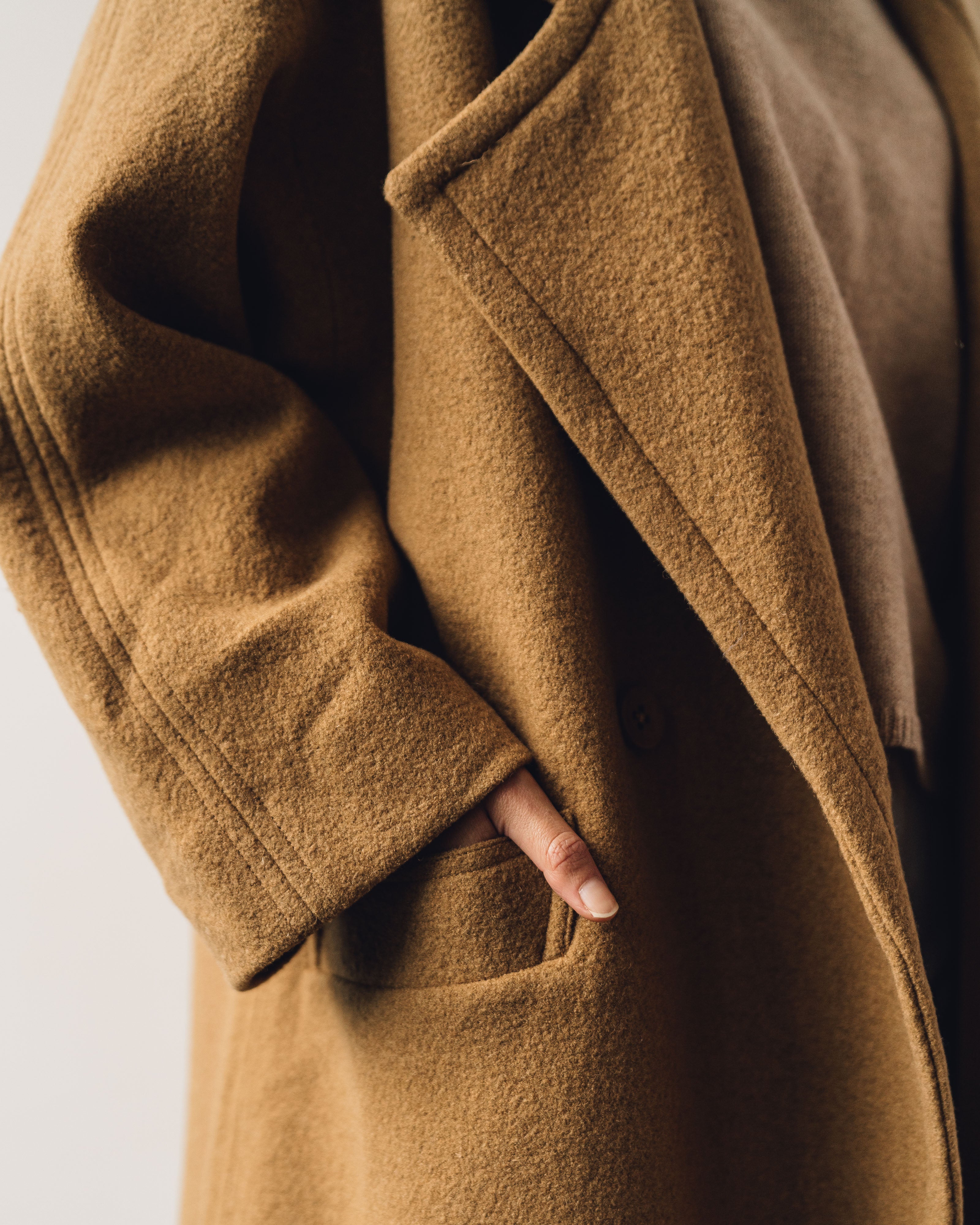 7115 Oversized Long Wool Coat, Bronze – Glasswing