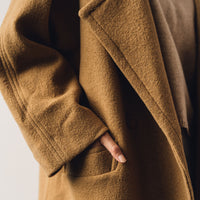 7115 Oversized Long Wool Coat, Bronze