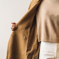 7115 Oversized Long Wool Coat, Bronze