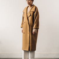 7115 Oversized Long Wool Coat, Bronze