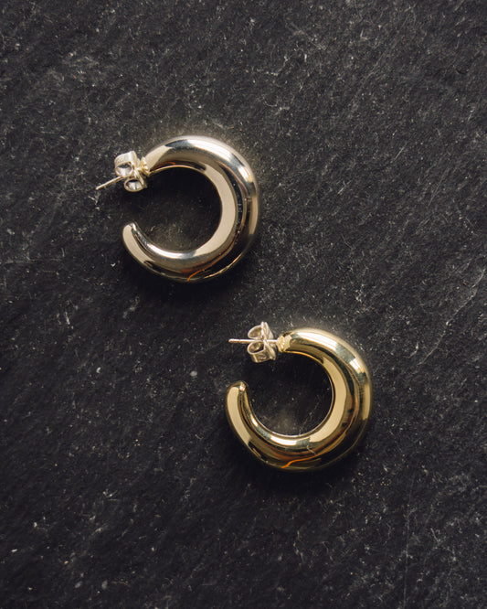 Leigh Miller Two Tone Bubble Hoops, White Bronze & Brass