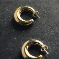 Leigh Miller Two Tone Bubble Hoops, White Bronze & Brass