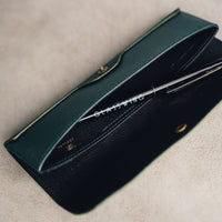 Postalco Three Pen Case, Emerald Green
