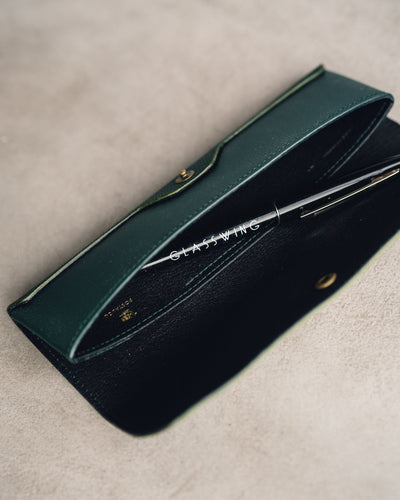 Postalco Three Pen Case, Emerald Green