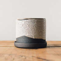 Natasha Alphonse Planter + Saucer, Crackle Shino