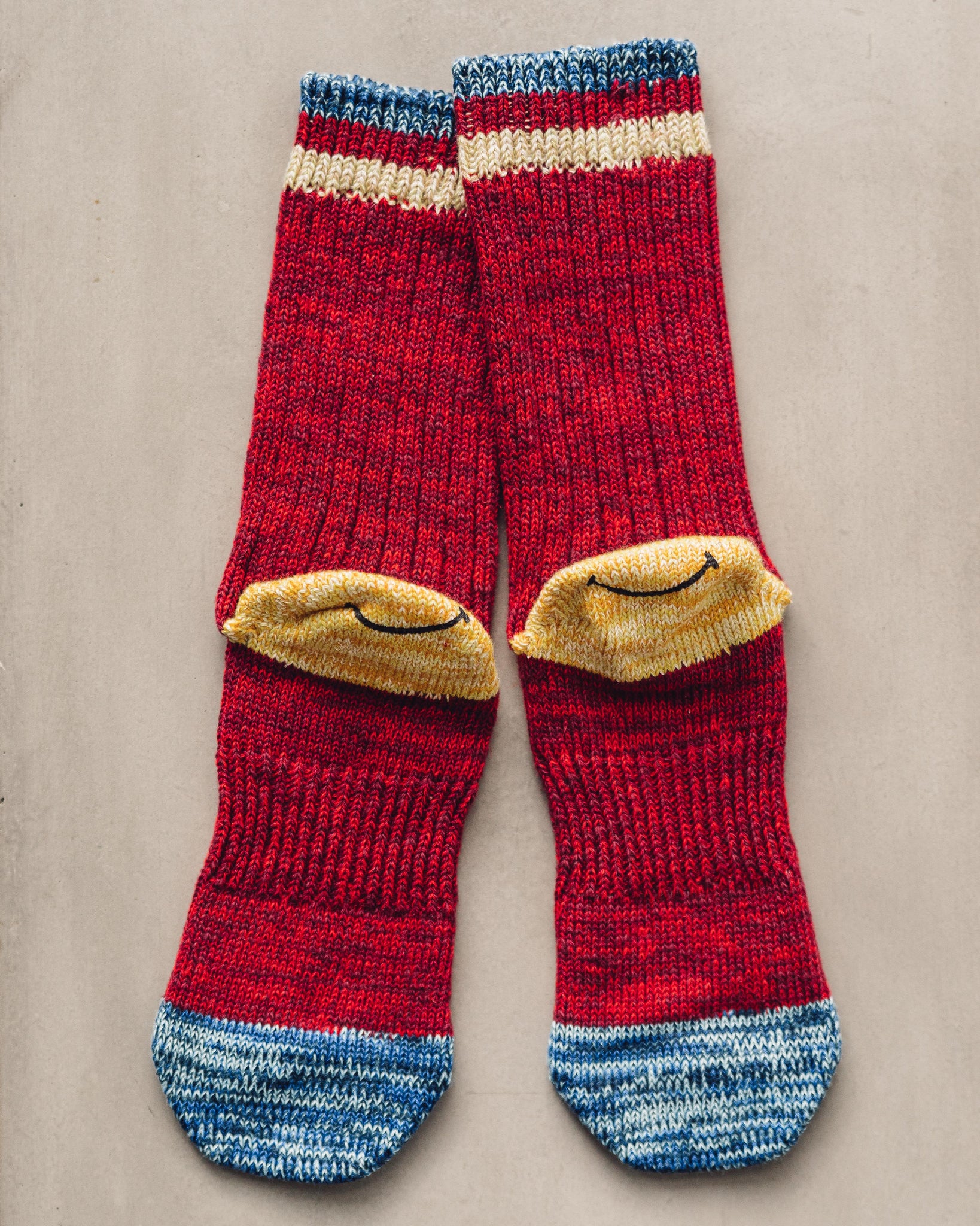Kapital 72 Yarns Wool Smilie Socks, Red