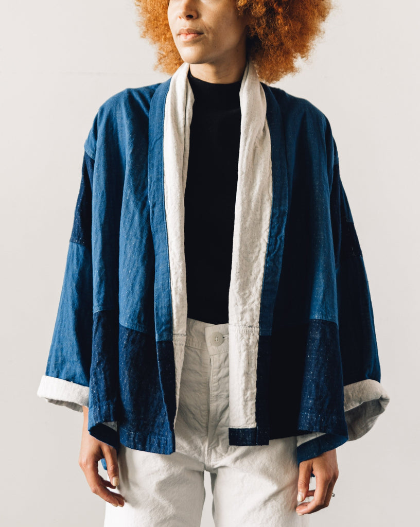 Atelier Delphine Kimono Jacket in Denim/Kinari 5 Layer Gauze – a