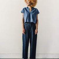 7115 V-Neck Panel Top, Cobalt Blue