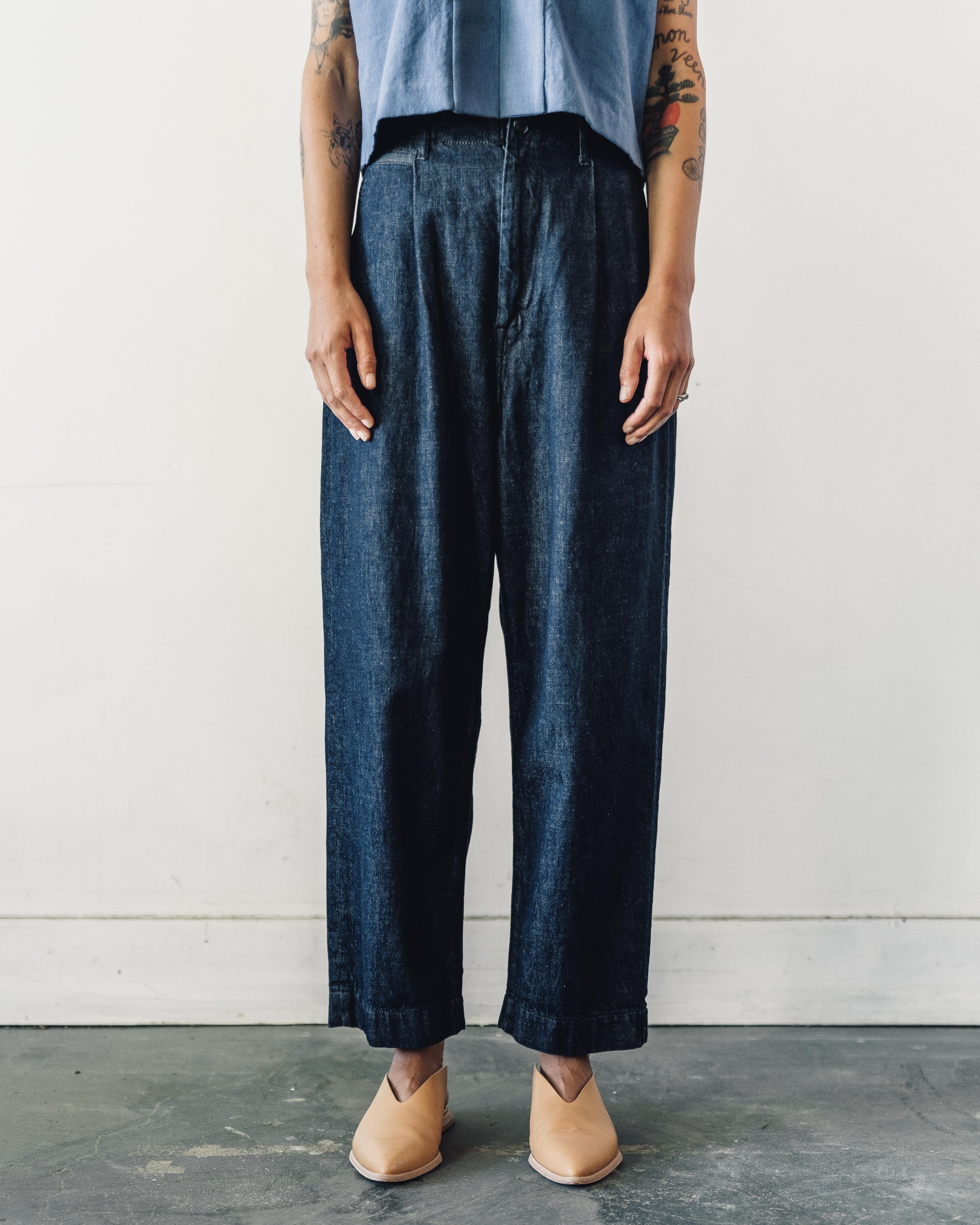 Kapital 11.5oz Denim High Waist NIME Pants, Indigo – Glasswing