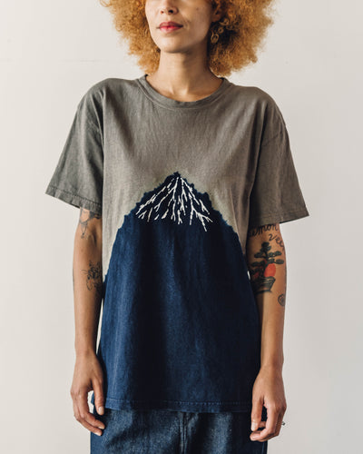 Kapital Climber Embroidery Tee, Indigo/Khaki