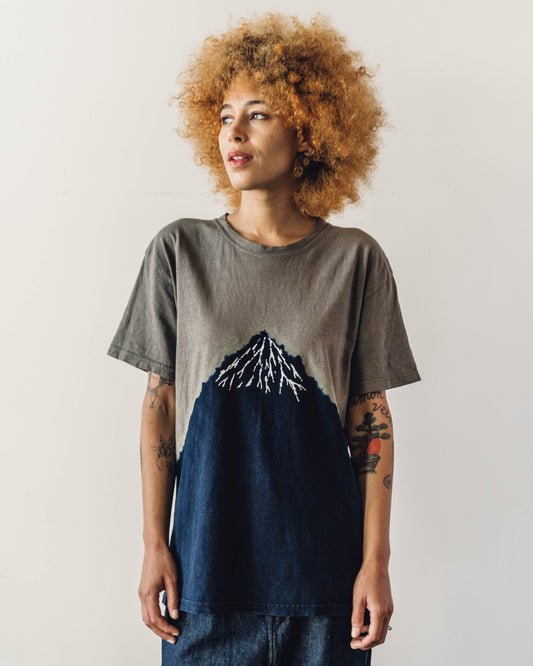 Kapital Climber Embroidery Tee, Indigo/Khaki