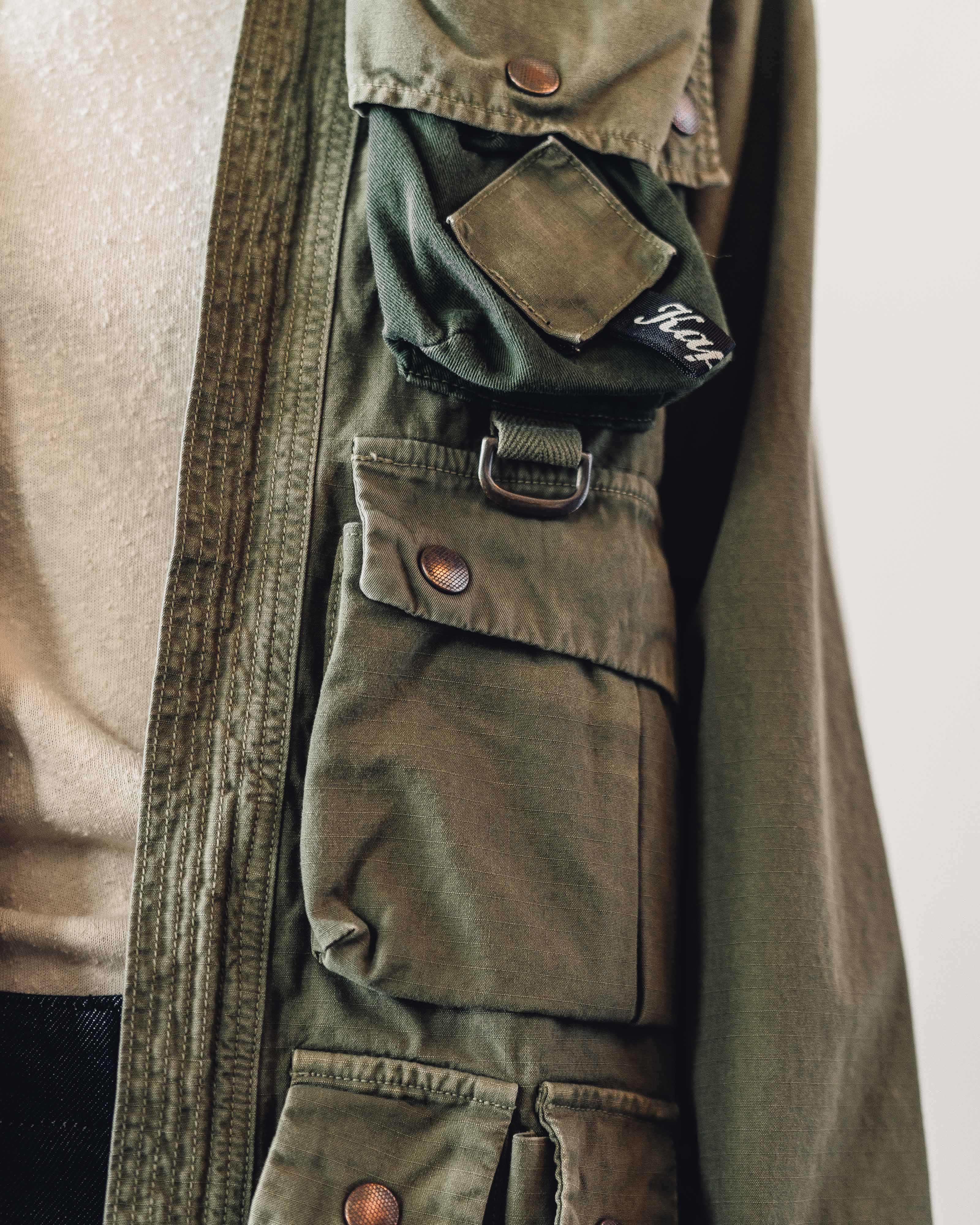 Kapital Ripstop Fishing Kimono Shirt, Khaki – Glasswing