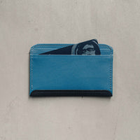 Postalco Crossgrain Leather Flat Wallet, Cobalt Blue