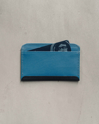 Postalco Crossgrain Leather Flat Wallet, Cobalt Blue