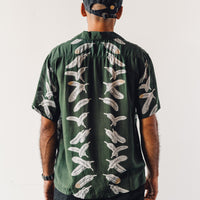 Kapital Silk Rayon Eagle Jewel Aloha Shirt, Khaki