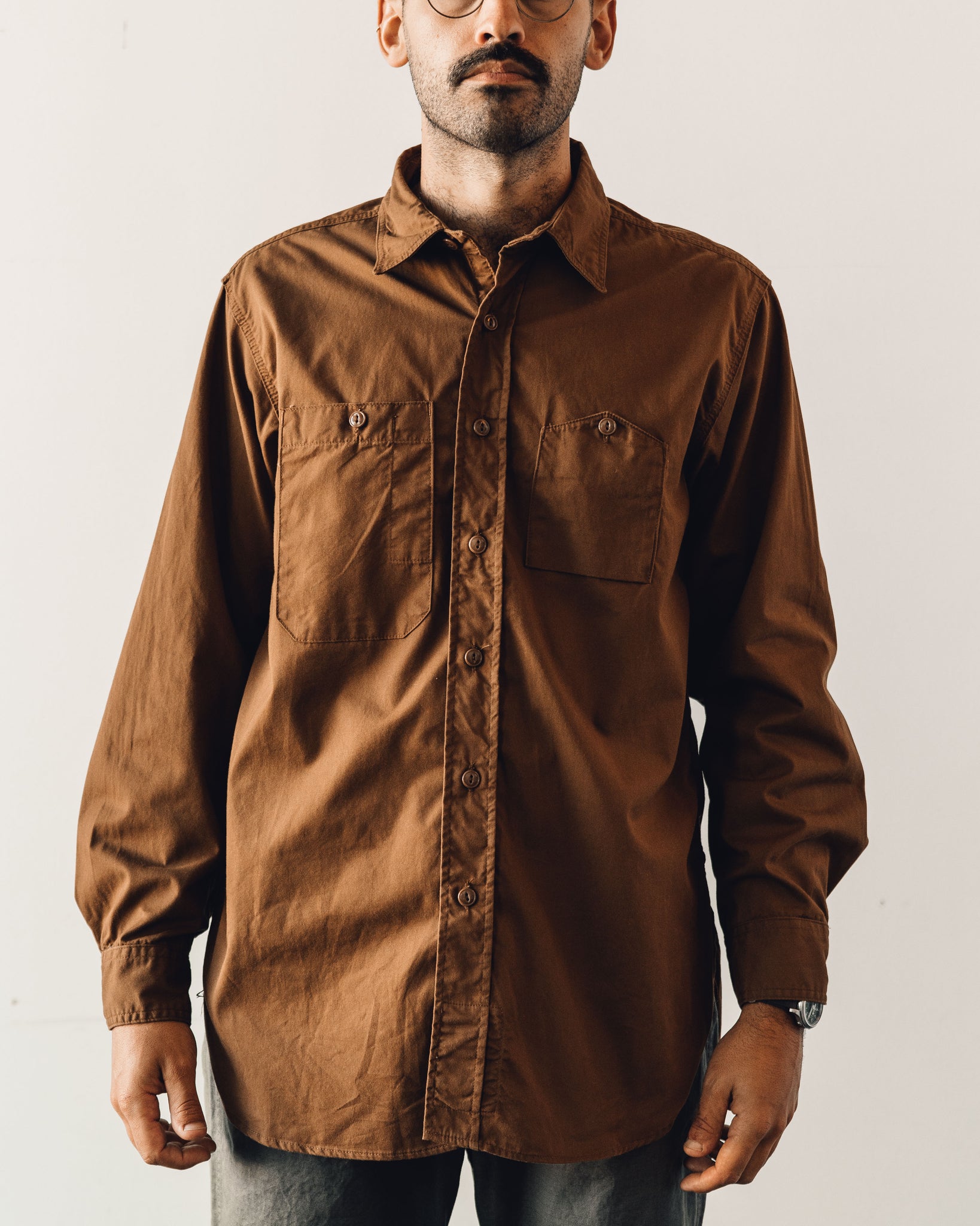 Engineered Garments Work Shirt, Brown | Glasswing