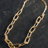 Maslo Oval Link Necklace, Gold