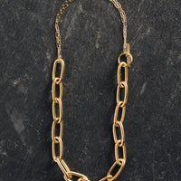 Maslo Oval Link Necklace, Gold